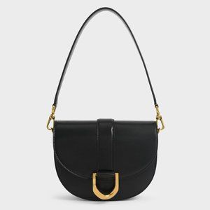 Charles & Keith Gabine Saddle Bag - Black